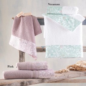 Πετσέτες Harpia Σε Κουτί (Σετ 3τμχ) Pink Ρυθμός Towels Set 70x140cm 100% Πενιέ Βαμβάκι