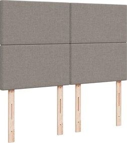 vidaXL Κρεβάτι Boxspring με Στρώμα Taupe 140x200 εκ. Υφασμάτινο
