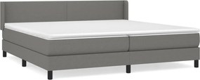 vidaXL Κρεβάτι Boxspring με Στρώμα Σκούρο Γκρι 200x200 εκ. Υφασμάτινο