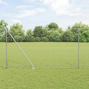vidaXL Φράχτης με Στήλες. Ασημί 1.6 x 10 m Ατσάλι