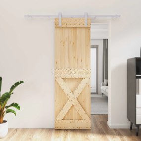 vidaXL Συρόμενη Πόρτα Φυσικό και Λευκό 70 x 210 cm
