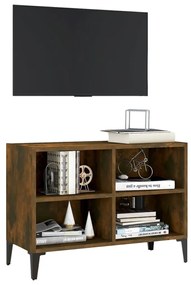 vidaXL Έπιπλο Τηλεόρασης Καπνιστή Δρυς 69,5x30x50 εκ & Μεταλλικά Πόδια