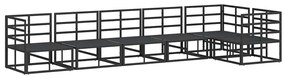 vidaXL Σετ Καναπέ Κήπου με μαξιλάρι 6 pcs Μαύρο Αλουμίνιο