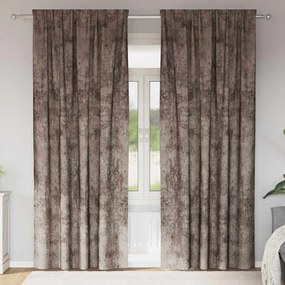 vidaXL Κουρτίνα με κουρτίνες 2 pcs Καπουτσίνο 260 x 140 εκ. Βελούδο