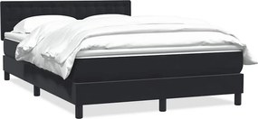 vidaXL Κρεβάτι Boxspring με Στρώμα Μαύρο 160x210 εκ. Βελούδινο