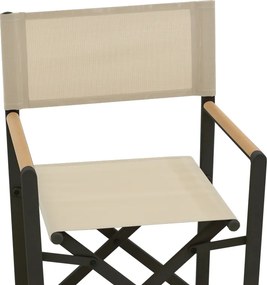 Πολυθρόνα σκηνοθέτη Mabu pakoworld ανθρακί αλουμίνιο 56x48x86εκ