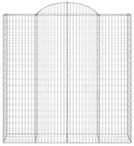 Συρματοκιβώτια Τοξωτά 4 τεμ. 200x50x200/220 εκ. Γαλβαν. Ατσάλι - Ασήμι