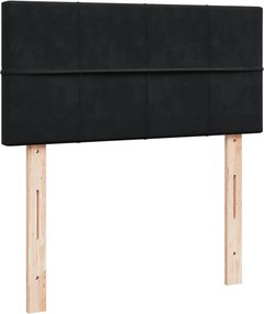 vidaXL Κρεβάτι Boxspring με Στρώμα Μαύρο 80 x 200 εκ. Βελούδινο