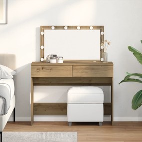 vidaXL Τουαλέτα με LED Καλλιτεχνικού Δρυός 100x40x120 εκ.