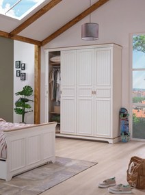 Ντουλάπα Κρεμ / Δρυς GISALER 184.6x54.3x220