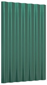 vidaXL Πάνελ Οροφής 12 τεμ. Πράσινα 60x36 εκ. Γαλβανισμένος χάλυβας