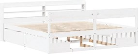 vidaXL Σκελετός Κρεβ. Χωρίς Στρώμα Λευκό 180x200 εκ Μασίφ Πεύκο