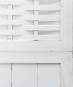 vidaXL Διαχωριστικό Χώρου με 6 Πάνελ Λευκό από Μασίφ Ξύλο Παυλώνιας