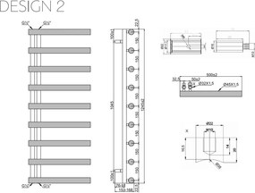 Karag Design 2 Chrome 50x125 - Θερμαντικό σώμα μπάνιου