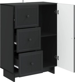 vidaXL Πλαϊνό γραφείο Μαύρο 66 x 34,5 x 90 εκ Επεξεργασμένο Ξύλο