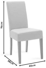 Καρέκλα Ditta pakoworld ύφασμα εκρού-πόδι μασίφ ξύλο καρυδί - Ύφασμα - 047-000037