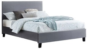 Κρεβάτι Becca HM553.20 Για Στρώμα 150x200cm Βελούδινο Grey Διπλό Βελούδο