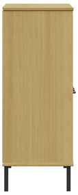 vidaXL Βιβλιοθήκη OSLO Καφέ 90x35x90,5 εκ. Μασίφ Ξύλο με Μεταλ. Πόδια