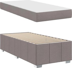 vidaXL Σκελετός Κρεβατιού με στρώμα Taupe 90 x 200 cm ύφασμα
