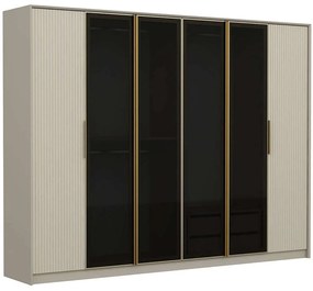 Ντουλάπα Εξάφυλλη Luxe 506MNR2764 273,6x52x210cm Multi-White Six Door