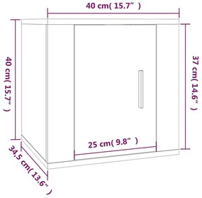 Έπιπλα Τηλεόρασης Επιτοίχια 2 τεμ. Γκρι Sonoma 40x34,5x40 εκ. - Γκρι