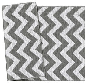 Outsunny Εξωτερικό Χαλί, Αδιάβροχο, Διπλής Όψης, Υψηλής Ποιότητας Συνθετική Ίνα, Ανοιχτό Γκρι+Λευκό, 121 x 182 εκ.