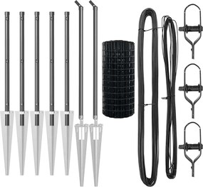 vidaXL Τεντώτο με στήριγμα Γκρι 1 x 10 m Χάλυβας και PVC