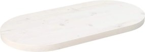 vidaXL Επιφάνεια Τραπεζιού Οβάλ Λευκή 70x35x2,5 εκ. Μασίφ Ξύλο Πεύκου
