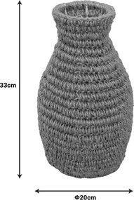 Βάζο Agelen I Inart sisal σε φυσική απόχρωση Φ20x33εκ