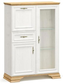 Βιτρίνα Jaden golden oak-λευκό antique 93,5x39x133εκ 93.5x39x133 εκ.