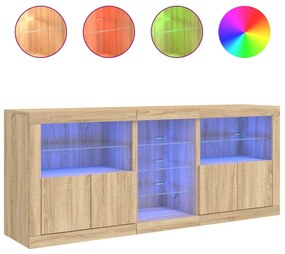 Ντουλάπι με LED Sonoma Δρυς 181,5x37x67 εκ. - Καφέ