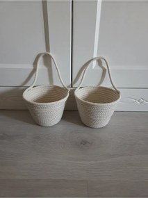 Stewehome Σετ 2 τεμαχίων διακοσμητικών μίνι ψάθινων καλαθιών 10x12 cm