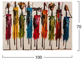 ΠΙΝΑΚΑΣ ΚΑΜΒΑΣ COLORFUL AFRICAN ART HM7197.02 100X3X70 εκ.
