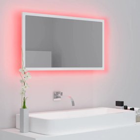 vidaXL Καθρέφτης Μπάνιου με LED Λευκός 80 x 8,5 x 37 εκ. Ακρυλικός