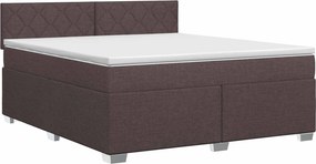 vidaXL Κρεβάτι box spring με στρώμα Σκούρο Καφέ 180 x 200 cm Ύφασμα