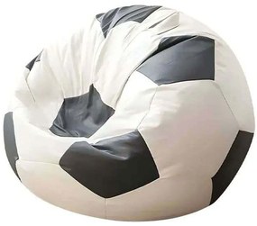 Πουφ Παιδικό Αδιάβροχο Football 535PFT1231 60x65x30cm Black-White