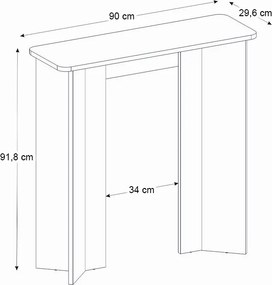 Κονσόλα Mara Megapap χρώμα travertine 90x29,6x91,8εκ.