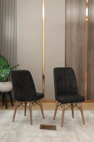 Stewehome Σετ Τραπεζαρίας 6 Ατόμων Επεκτεινόμενο μαύρο 80x130x78 cm