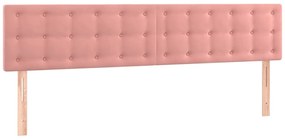 vidaXL Κεφαλάρι Κρεβατιού LED Ροζ 180x5x78/88 εκ. Βελούδινο