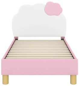 vidaXL Κρεβατική βάση για παιδιά με προσκέφαλο Ροζ 70 x 140 cm PU