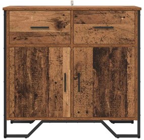 vidaXL Πλαϊνό γραφείο με συρτάρι Παλαιό ξύλο 79.5 x 35.5 x 74.5 εκ
