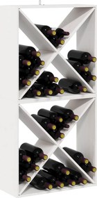 vidaXL Ράφι Κρασιού 2 pcs Λευκό 62 x 25 x 62 cm Στερεά ξυλεία πεύκου