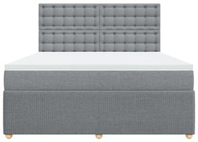 ΚΡΕΒΑΤΙ BOXSPRING ΜΕ ΣΤΡΩΜΑ ΑΝΟΙΧΤΟ ΓΚΡΙ 180X200 ΕΚ. ΥΦΑΣΜΑΤΙΝΟ 3292149