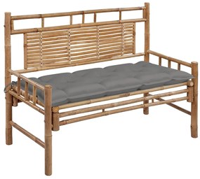 vidaXL Παγκάκι Κήπου 120 εκ. από Μπαμπού με Μαξιλάρι