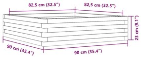 Ζαρντινιέρα Κήπου 90x90x23 εκ. από Εμποτισμένο Ξύλο Πεύκου - Καφέ