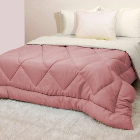 Πάπλωμα Υπέρδιπλο (220x240) 2 Όψεων Viopros Microfiber Σάπιο Μήλο/Εκρού