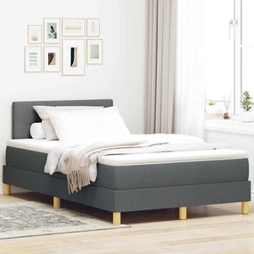vidaXL Κρεβάτι με Βάση με Στρώμα Σκούρο Γκρι 120x200 εκ. Υφασμάτινο