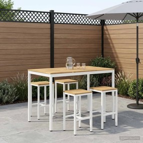 vidaXL Τραπέζι μπαρ κήπου Λευκό 147 x 88,5 x 105 εκ