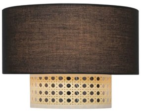 Φωτιστικό Τοίxου - Απλίκα Nisyros TF20831WB 1xΕ14 25x18x13cm Black Aca Rattan,Fabric