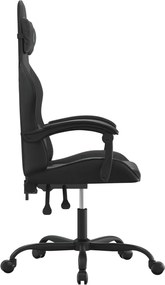 vidaXL Καρέκλα Gaming Περιστρεφόμενη Μαύρη από Συνθετικό Δέρμα